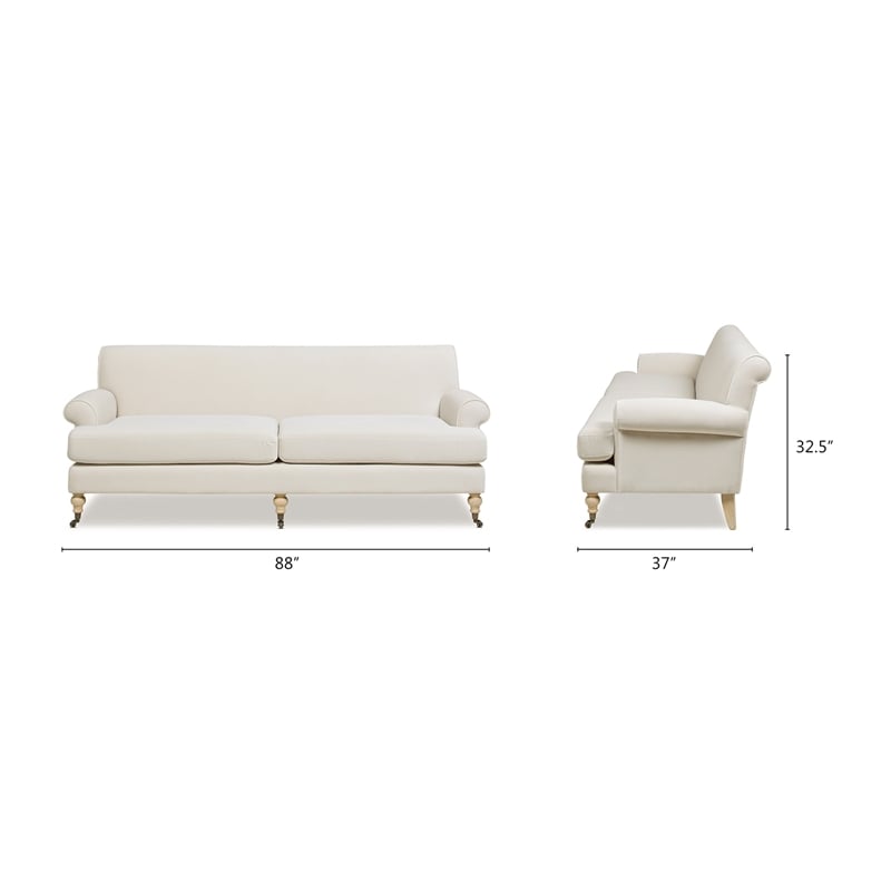 Jennifer Taylor Home Alana Lawson Two-Cushion Tightback Sofa French Beige