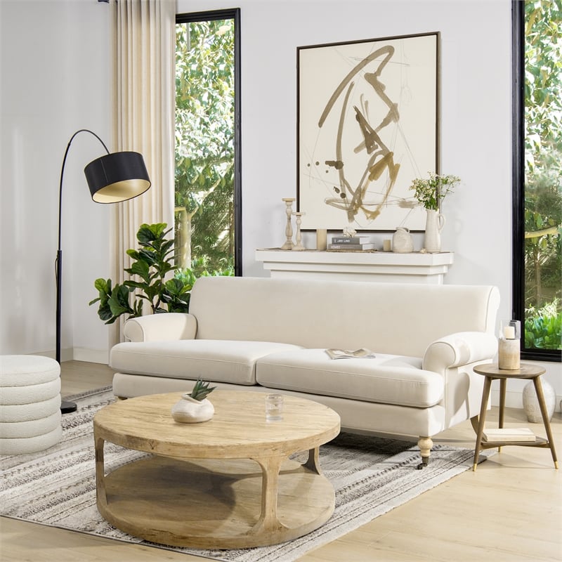 Jennifer Taylor Home Alana Lawson Two-Cushion Tightback Sofa French Beige