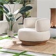 Jennifer Taylor Home Fuji 360 Swivel Barrel Back Accent Chair Ivory White Boucle