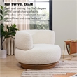 Jennifer Taylor Home Fuji 360 Swivel Barrel Back Accent Chair Ivory White Boucle