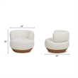 Jennifer Taylor Home Fuji 360 Swivel Barrel Back Accent Chair Ivory White Boucle