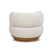 Jennifer Taylor Home Fuji 360 Swivel Barrel Back Accent Chair Ivory White Boucle