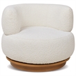 Jennifer Taylor Home Fuji 360 Swivel Barrel Back Accent Chair Ivory White Boucle