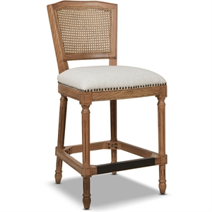 triomphe rattan wicker counter bar stool white pepper stain resistant polyester