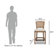 Triomphe Rattan Wicker Counter Bar Stool White Pepper Stain Resistant Polyester