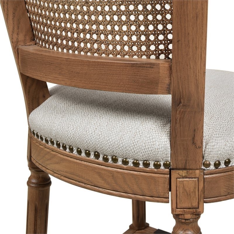 Triomphe Rattan Wicker Counter Bar Stool White Pepper Stain Resistant Polyester