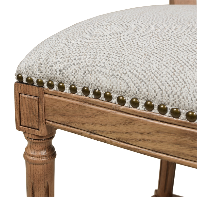 Triomphe Rattan Wicker Counter Bar Stool White Pepper Stain Resistant Polyester