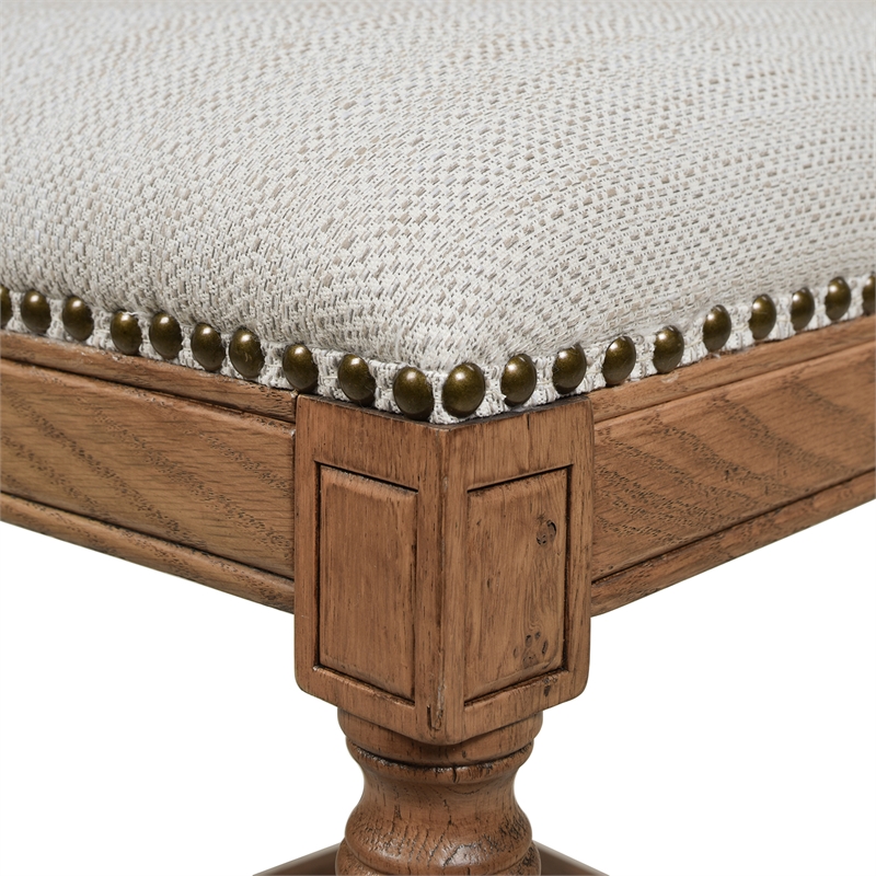 Triomphe Rattan Wicker Counter Bar Stool White Pepper Stain Resistant Polyester