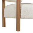 Fuji Mid Century Modern Barrel Accent Arm Chair Ivory White Boucle