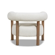 Fuji Mid Century Modern Barrel Accent Arm Chair Ivory White Boucle