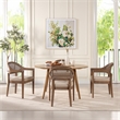 Americana Mid-Century Modern Cane Back Dining Chair Taupe Beige Textured Weave