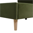 Stockholm Modern Wavy Headboard Platform Bed King Olive Green Performance Velvet