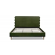 Stockholm Modern Wavy Headboard Platform Bed King Olive Green Performance Velvet