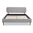 Diego Low Upholstered Platform Bed Queen Light Grey Polyester