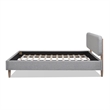 Diego Low Upholstered Platform Bed Queen Light Grey Polyester