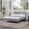 Diego Low Upholstered Platform Bed Queen Light Grey Polyester