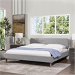 Diego Low Upholstered Platform Bed King Light Grey Polyester
