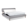 Diego Low Upholstered Platform Bed King Light Grey Polyester