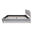 Diego Low Upholstered Platform Bed King Light Grey Polyester