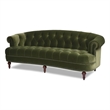 La Rosa Victorian Chesterfield Tufted Sofa Olive Green Performance Velvet