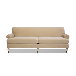 Alana 88&quot Lawson Two-Cushion Tightback Sofa Fawn Brown Performance Velvet