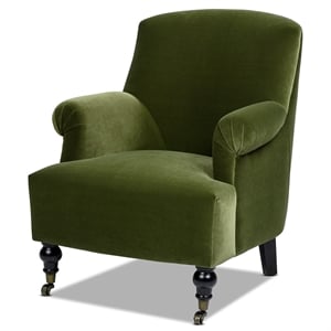 Eloise 30&quot Pleated Sock Arm Accent Armchair Olive Green Performance Velvet