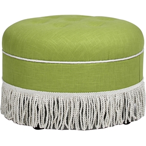 Yolanda 24&quot Round Upholstered Accent Ottoman Bright Chartreuse