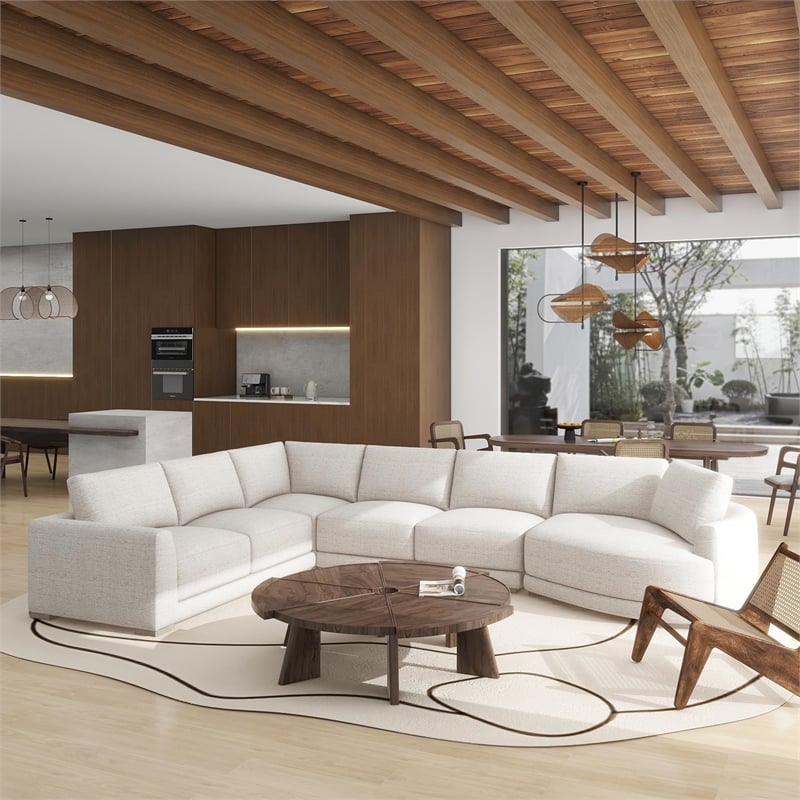 Laguna 166 Right Arm Facing Modular Feather Cushion 4 Piece Chaise Sectional