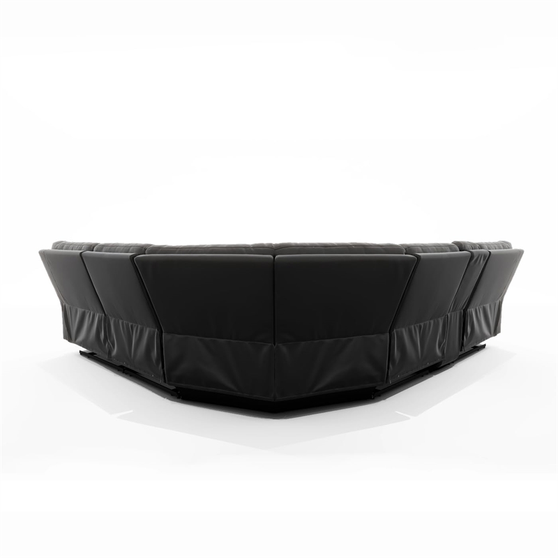 Malibu 130 Modern Power Motion 6 Piece Reclining Sectional with Cup Holder Black