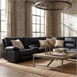 Malibu 130 Modern Power Motion 6 Piece Reclining Sectional with Cup Holder Black