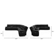 Malibu 130 Modern Power Motion 6 Piece Reclining Sectional with Cup Holder Black