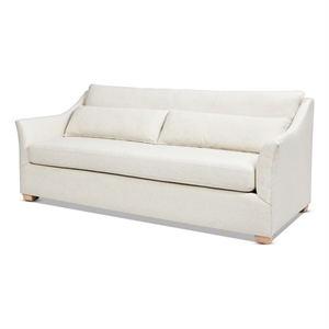 Jennifer Taylor Home Ada Modern Fabric Sofa with Flared Arm in Flax White