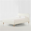 Roman Curved Headboard Upholstered Platform Bed Queen Ivory White Boucle
