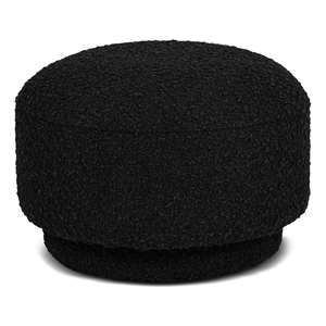 Fuji 15&quot Mushroom Footstool Ottoman Ebony Black Boucle