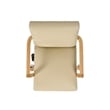 Dumont Modern High Back Executive Home Office Chair Neutral Cream Beige & Wood