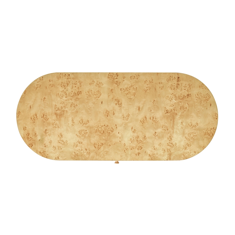 Jesse 55.5 Single Drawer Oval Computer Desk Warm Natural Brown