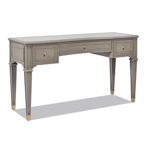 Dauphin 55&quot 3-Drawer Wood Executive Desk Grey Cashmere Rubber Wood & Veneer