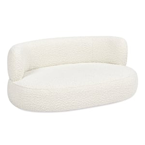 Shep 36&quot Curved Dog Sofa Bed Medium Ivory White Boucle