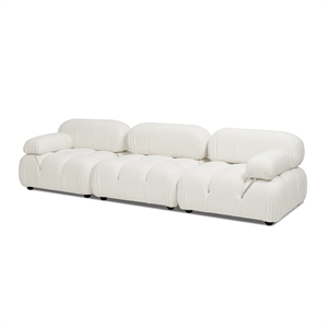 Marcel 109.5&quot Bubble Modular Modern 3-Piece Sofa Ivory White Boucle