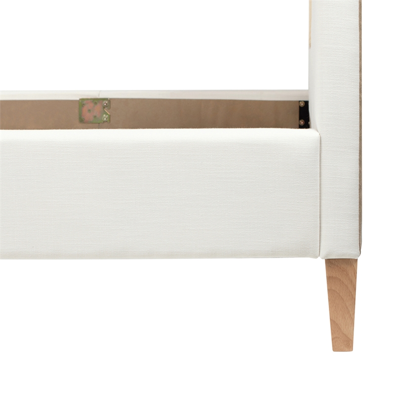 Haley Upholstered Cane-Back Platform Bed Queen Snow White