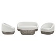 Willow 4pc Upholstered Woven Patio Deep Seating Conversation Set Wheat Beige