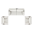 Jasper 3pc Upholstered Patio Deep Seating Conversation Set Wheat Beige