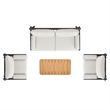 Zara 4pc Dowel Frame Bolster Patio Deep Seating Conversation Set Wheat Beige