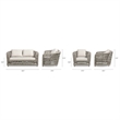 Everly 3pc Woven Frame Barrel Deep Seating Patio Conversation Set Oat Beige