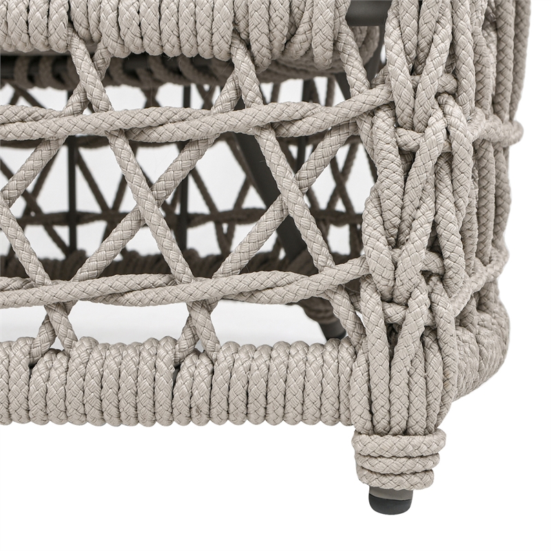 Everly 3pc Woven Frame Barrel Deep Seating Patio Conversation Set Oat Beige