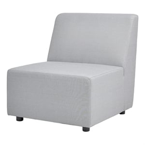 Cleo 30&quot Modular Upholstered Deep Seating Patio Armless Chair Light Gray