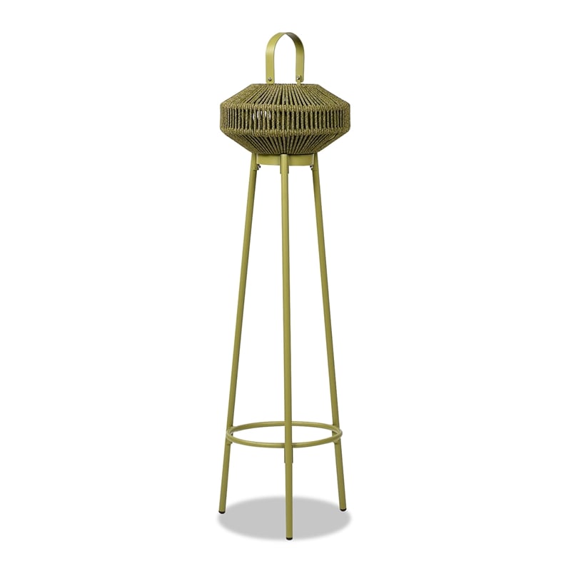 JTH Indoor/Outdoor Patio Lantern Set USB Rechargeable LED Light Heathered Green