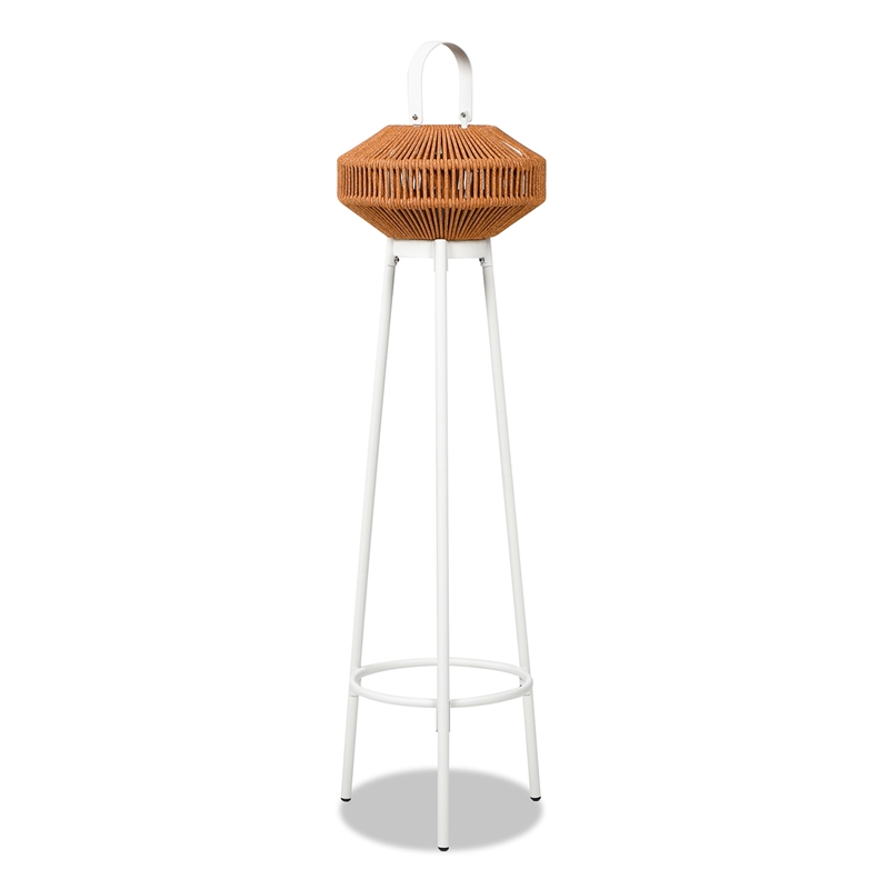 JTH Patio Floor Light Lantern Set USB Rechargeable LED Light Heathered Orange