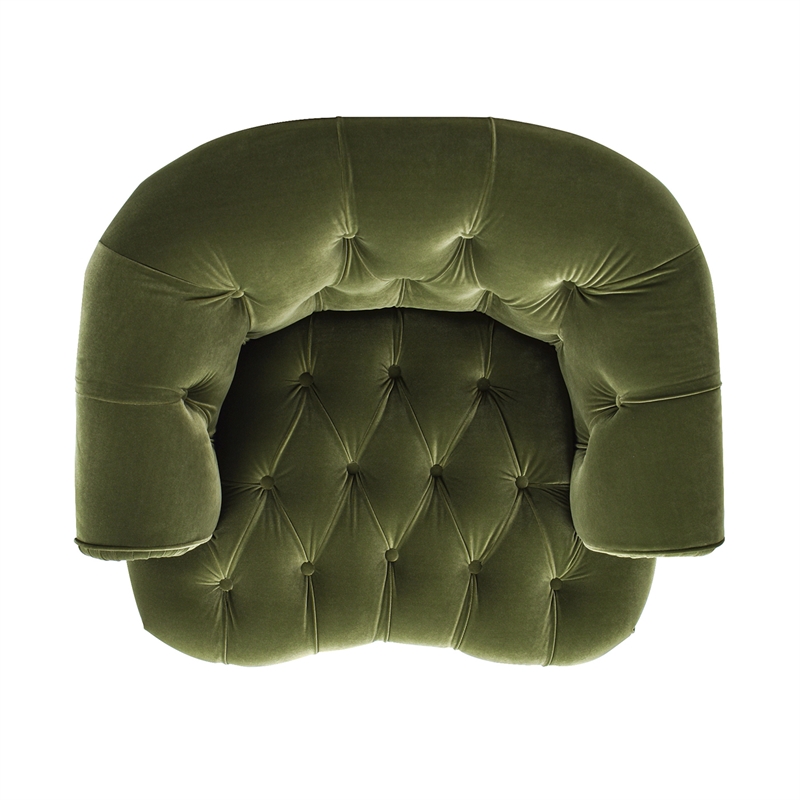 La Rosa Victorian Tufted Upholstered Accent Chair Olive Green