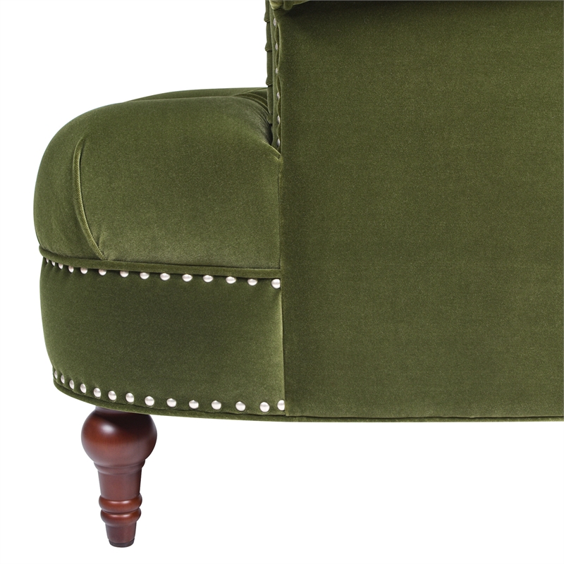 La Rosa Victorian Tufted Upholstered Accent Chair Olive Green